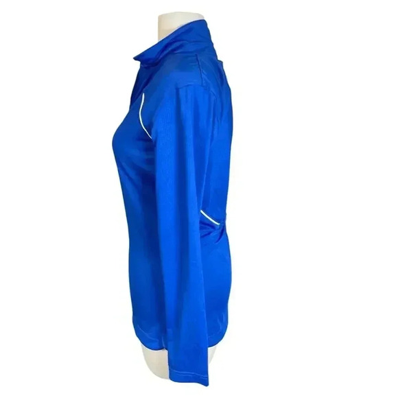 Nike Dri-Fit Women's Size S Blue Active 1/2 Zip Pullover Top With 13 Patch Used - Picture 2 of 11